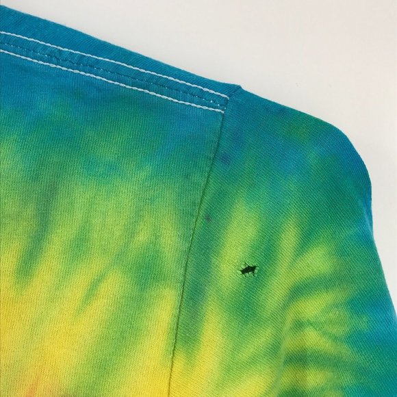 NASA Mens Shirt Medium Red Rainbow Tie Dye Long Sleeve Pullover Spiral Space - Picture 2 of 16